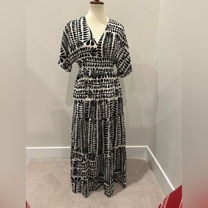 Black and White Patterned Maxi Dress